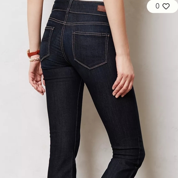 Anthropology x Paige Hidden Hills High Rise  Straight Rosalie Dark Wash Jeans 25 - Picture 4 of 9